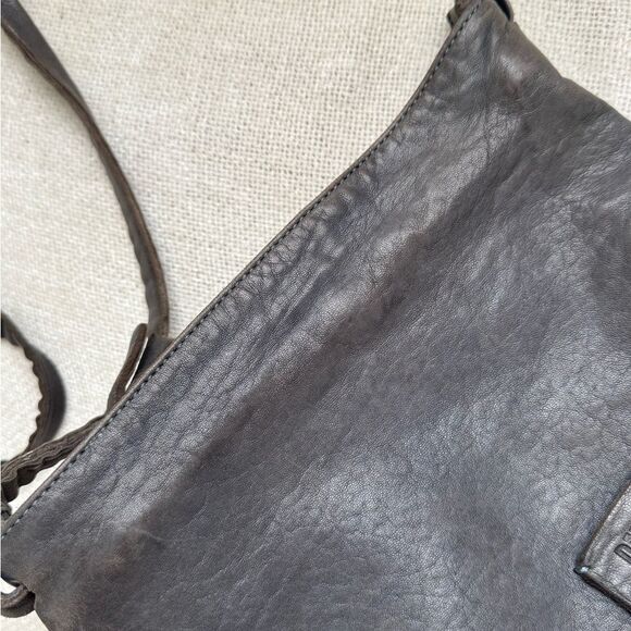 BIBA Spain Sheep Leather Bucket Bag Crossbody Bohemian Relaxed Hippie - Picture 3 of 11